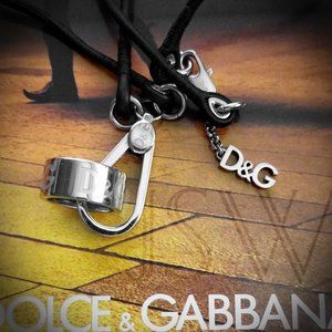 D&G Dolce & Gabbana Stainless Steel Ring & Necklace